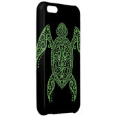 Intricate Black and Green Sea Turtle iPhone Case (Back Right)