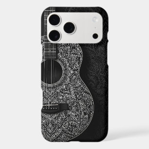 Intricate Black and White Mandala Acoustic Guitar iPhone 17 Pro Max Case