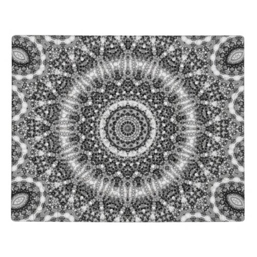 Intricate Black and White Mandala Acrylic Jigsaw Puzzle