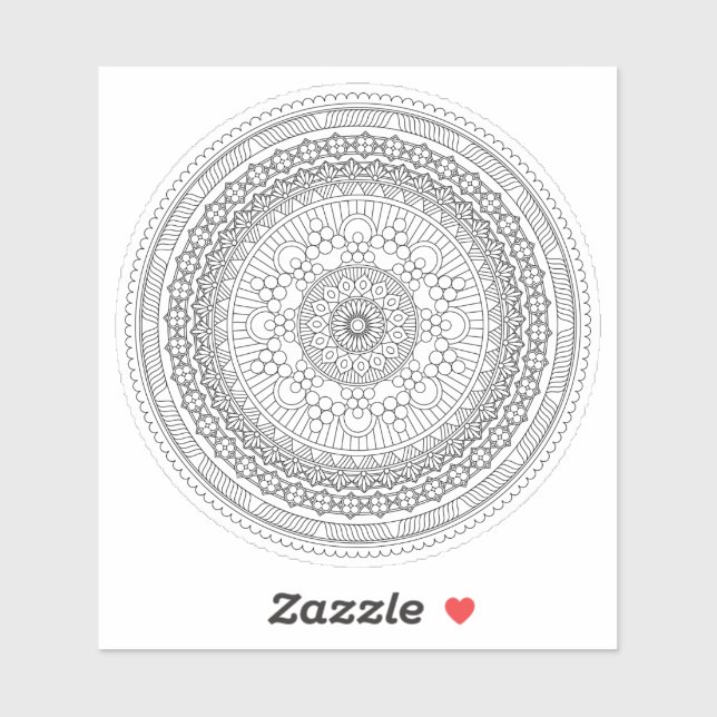 Intricate Black and White Mandala v3 Sticker (Sheet)