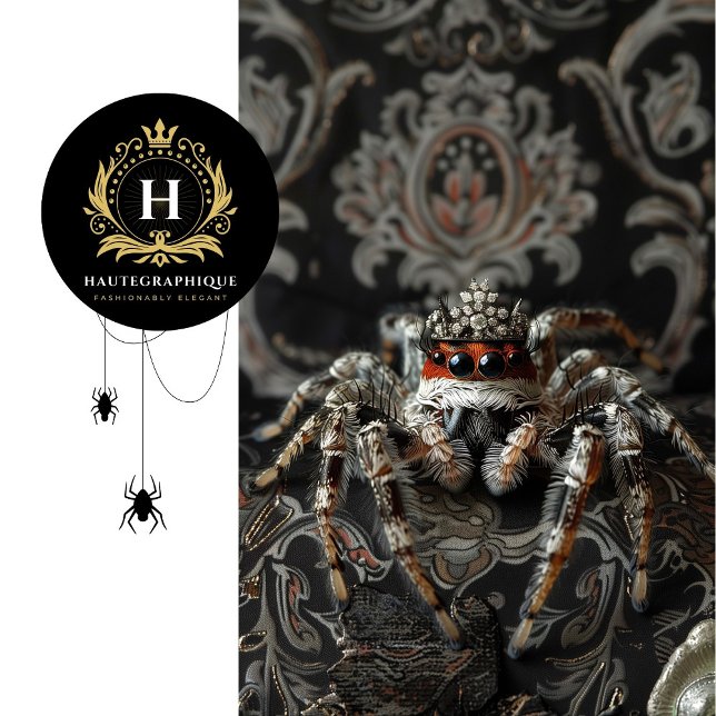 Intricate Black Regal Crowned Spider Art Tissue Paper (Creator Uploaded)