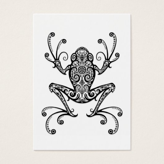 Intricate Black Tree Frog on White (Front)