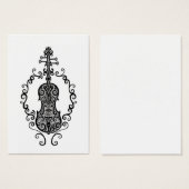 Intricate Black Violin Design on White (Front & Back)