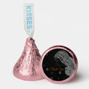 Intricate Black & White Bridal Shower Thank You Hershey®'s Kisses®