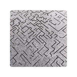 Intricate Black & White Labyrinth Maze Metal Print