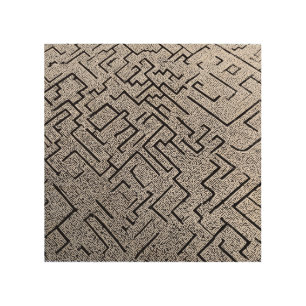 Intricate Black & White Labyrinth Maze Wood Wall Art