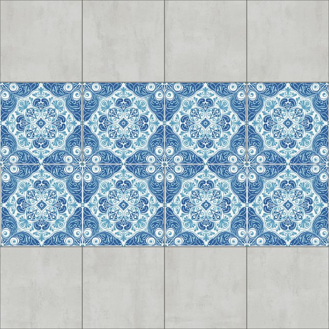 Intricate Blue and White tile with Floral motif (Creator Uploaded)