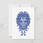 Intricate Blue Leo Zodiac on White (Front)