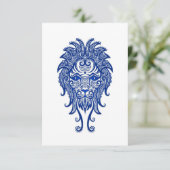 Intricate Blue Leo Zodiac on White (Standing Front)