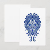 Intricate Blue Leo Zodiac on White (Front/Back)