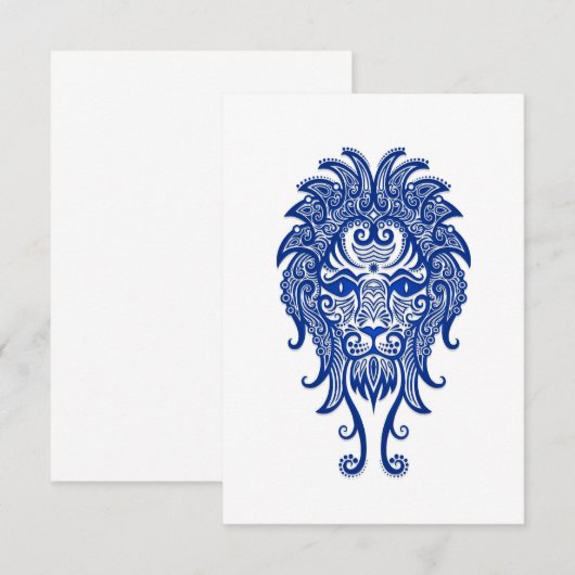 Intricate Blue Leo Zodiac on White (Front/Back)