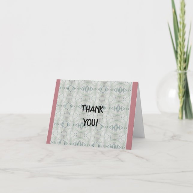 Intricate Blue   Letterpress Thank You Card (Front)