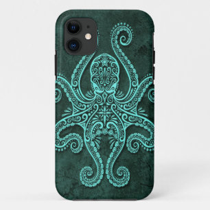 Intricate Blue Stone Octopus iPhone 11 Case