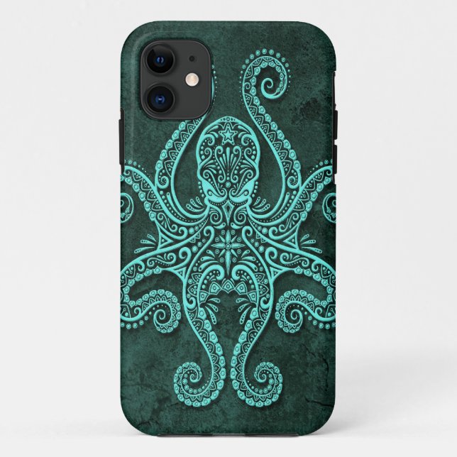 Intricate Blue Stone Octopus Case-Mate iPhone Case (Back)