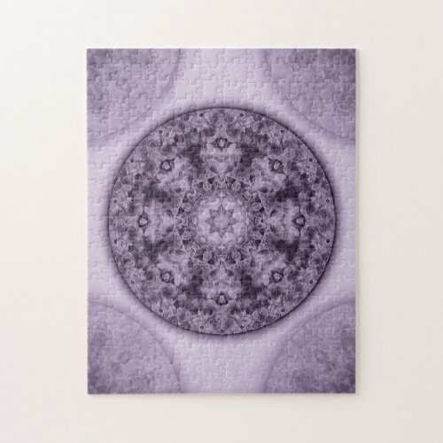 Intricate Boho Light Purple Mandala Kaleidoscope Jigsaw Puzzle