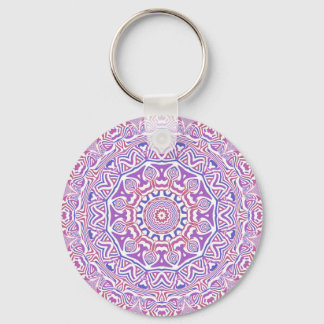 Intricate Bold Groovy Boho Hippie Abstract Mandala Keychain