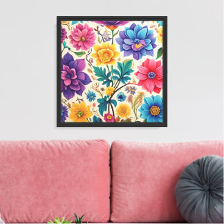 Intricate Botanical Illustration Floral Art Canvas Print