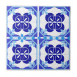 Intricate Bright Blue Navy Azulejos Style  Ceramic Tile<br><div class="desc">Inspired by Portuguese Azulejos,  these beautiful bright blue tiles make stunning backsplashes for kitchens and bathrooms. These can also be framed for hanging on walls as accent decor.</div>