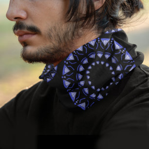intricate bright blue radial shade symmetry bandana