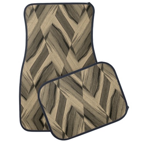 Intricate Brown Marble Pattern Car Floor Mat