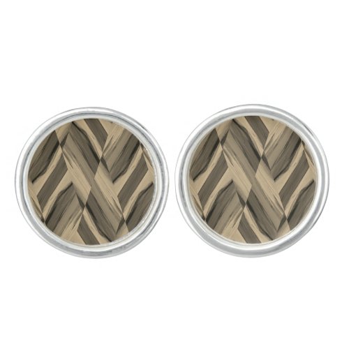 Intricate Brown Marble Pattern Cufflinks