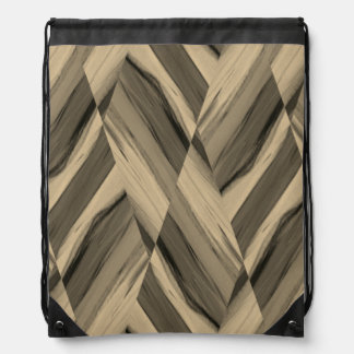 Intricate Brown Marble Pattern Drawstring Bag