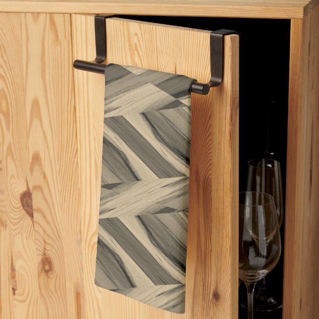 Intricate Brown Marble Pattern  Kitchen Towel (Thirds Fold)