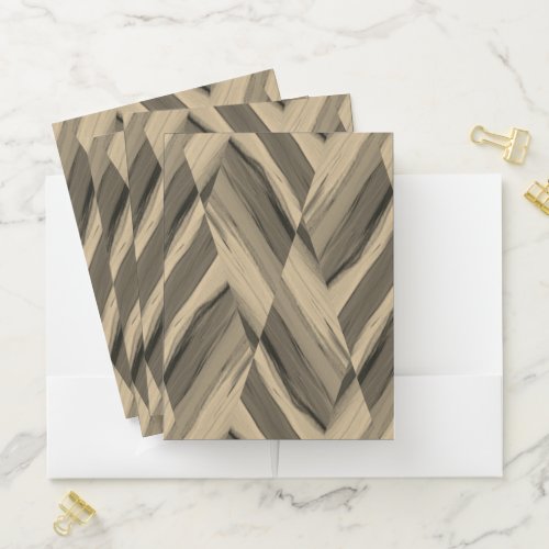 Intricate Brown Marble Pattern Pocket Folder
