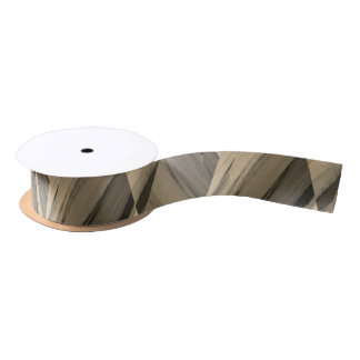 Intricate Brown Marble Pattern Satin Ribbon