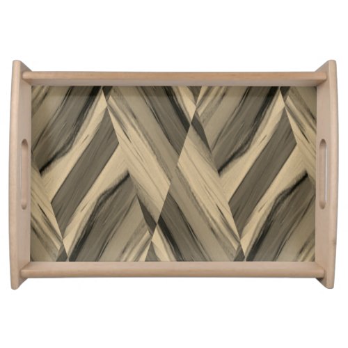 Intricate Brown Marble Pattern  Serving Tray