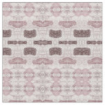 Intricate Burgundy and Rose Abstract Line Pattern Fabric