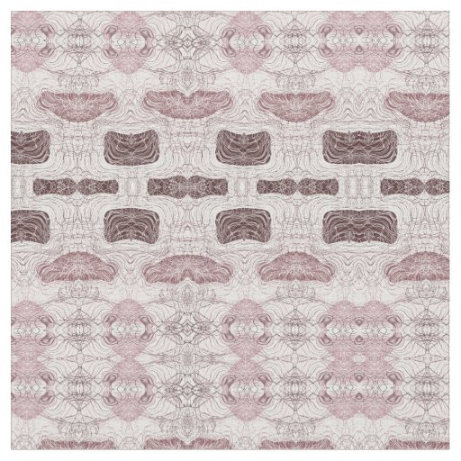 Intricate Burgundy and Rose Abstract Line Pattern Fabric