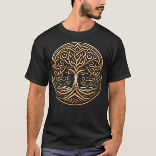 Intricate Celtic Knotwork Tree T-Shirt