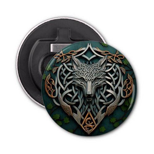 Intricate coat_of_arms wolf bottle opener