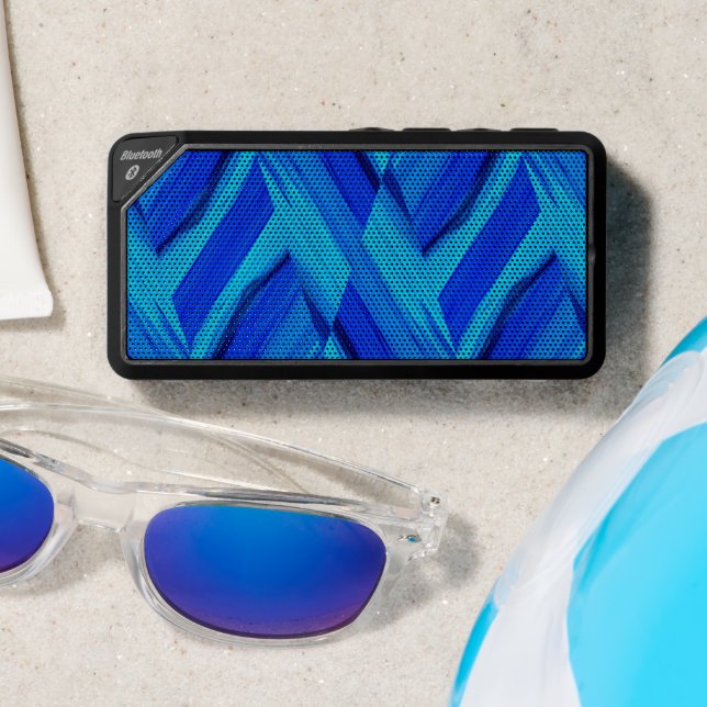 Intricate Cobalt Blue Marble Pattern Bluetooth Speaker (Insitu(Beach))