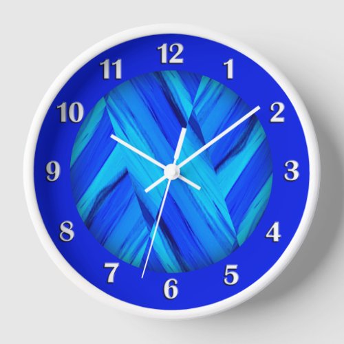 Intricate Cobalt Blue Marble Pattern  Clock