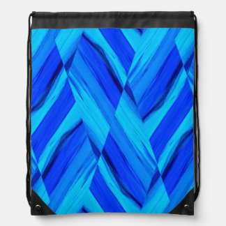 Intricate Cobalt Blue Marble Pattern Drawstring Bag