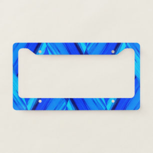 Intricate Cobalt Blue Marble Pattern License Plate Frame