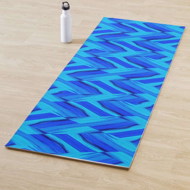 Intricate Cobalt Blue Marble Pattern Yoga Mat (In Situ)