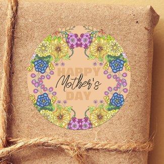 Intricate Colorful Flowers Foliage Mother's Day