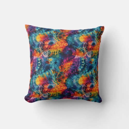 Intricate Connections Tie Dye Throw Pillow
