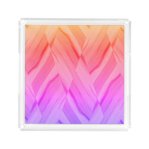 Intricate Coral and Pink Hues Marble Pattern Acrylic Tray