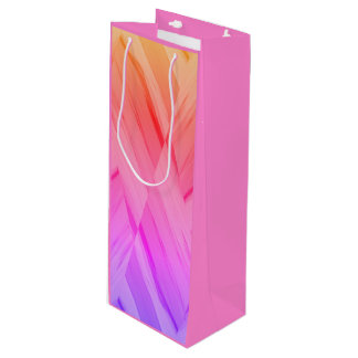 Intricate Coral and Pink Hues Marble Pattern Wine Gift Bag