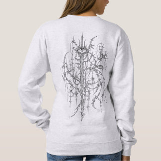Intricate Cyber Sigilism Gothic Eye Line Art Sweatshirt