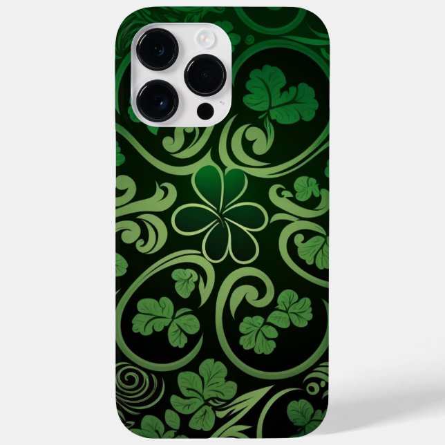 INTRICATE DARK GREEN IRISH SHAMROCKS Case-Mate iPhone CASE (Back)