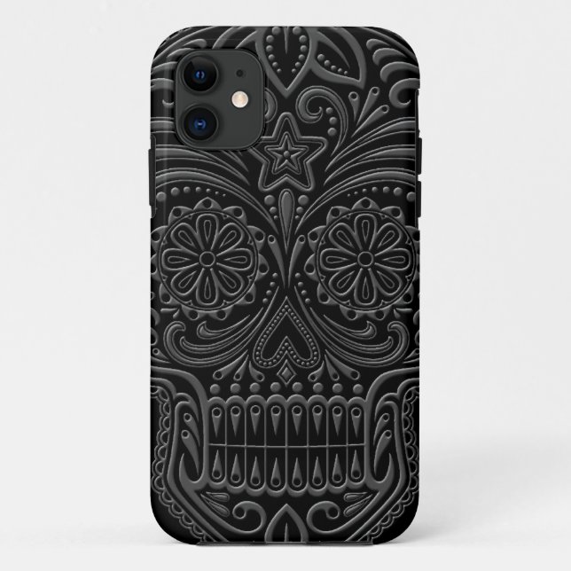 Intricate Dark Sugar Skull Case-Mate iPhone Case (Back)