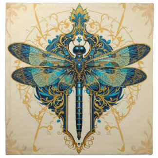 Intricate Dragonfly Artwork Cloth Napkin