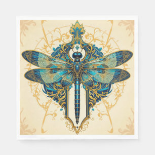 Intricate Dragonfly Artwork Napkins