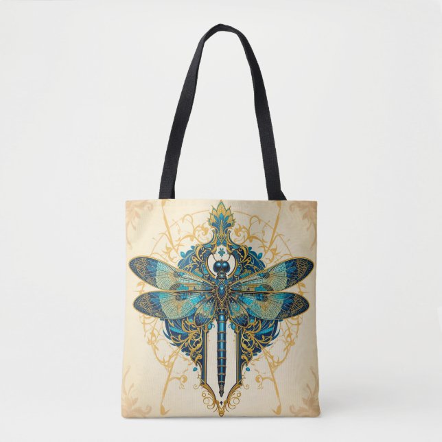 Intricate Dragonfly Artwork Tote Bag (Front)