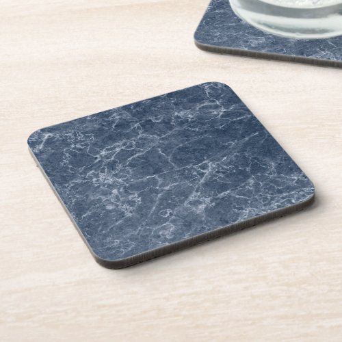 Intricate Elegant  Blue Marble Stone Chic Texture Beverage Coaster